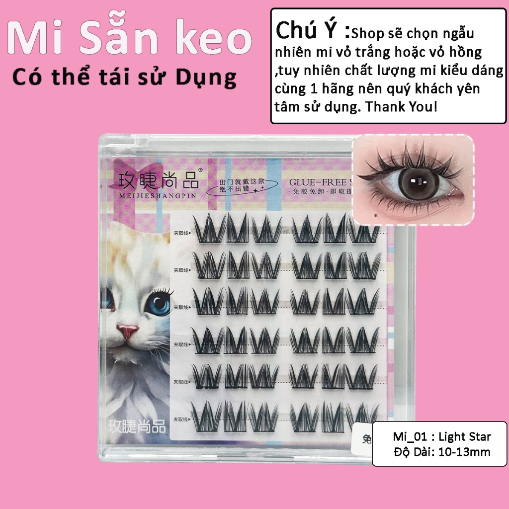 Lông Mi Giả Có Keo Sẵn, Lông Mi Dài Tự Nhiên Cụm - Image 2
